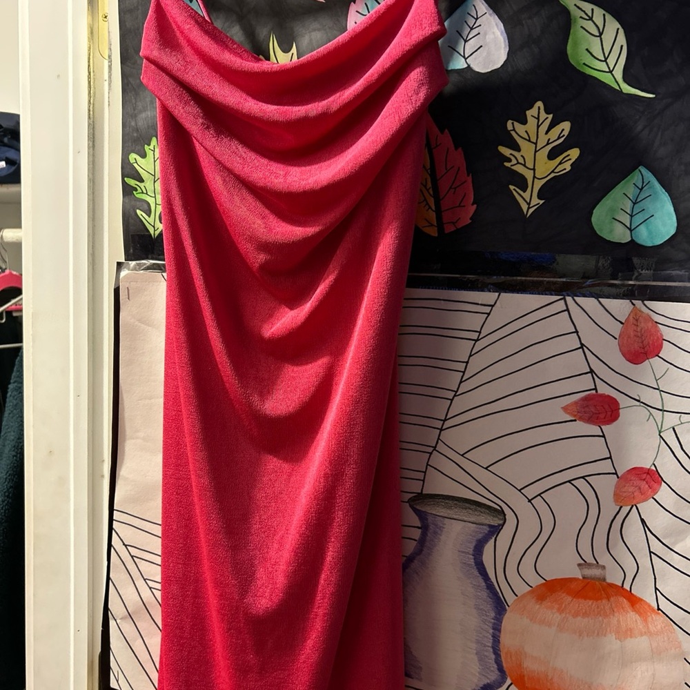 Elegant pink Mini Drape dress
